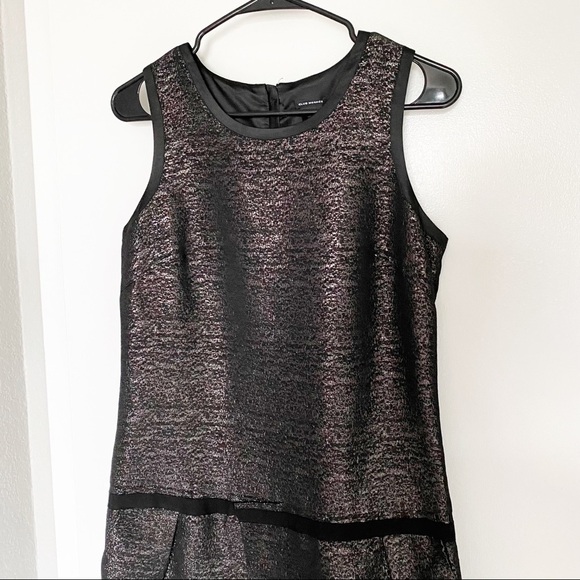 CLUB Monaco black silver shimmer drop waist dress - Picture 2 of 9
